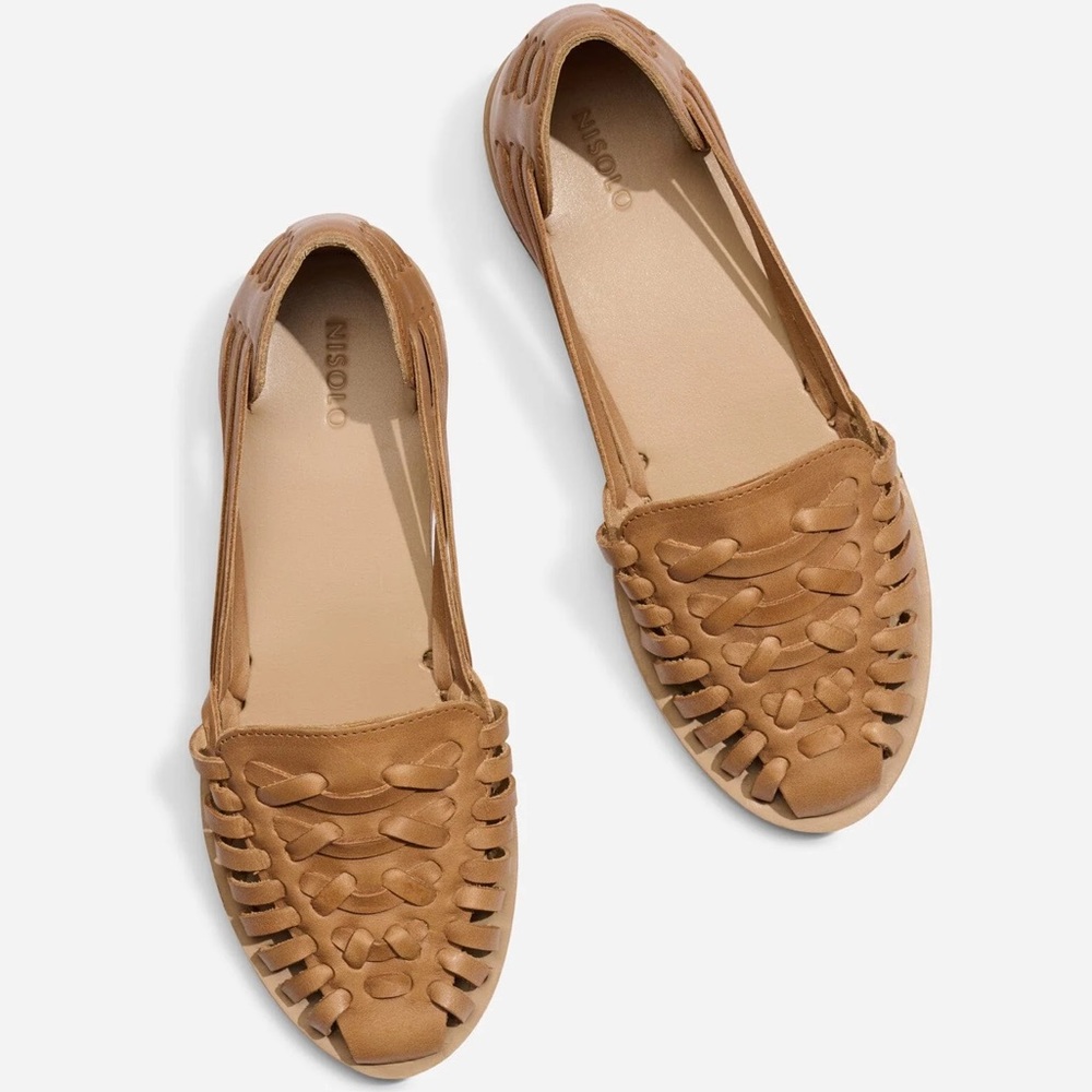Nisolo Tan Leather Huarache Sandals